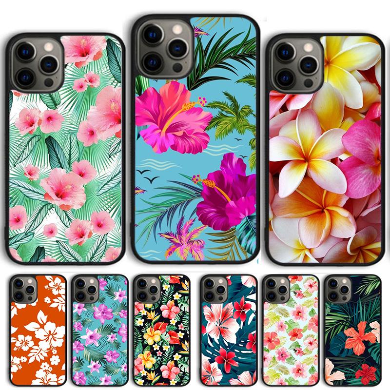 Tropical Paradise Hawaiian Flower Phone Case For iPhone 17 Air 15 16 Cover 14 13 11 12 Pro Max Max Plus Back Cover