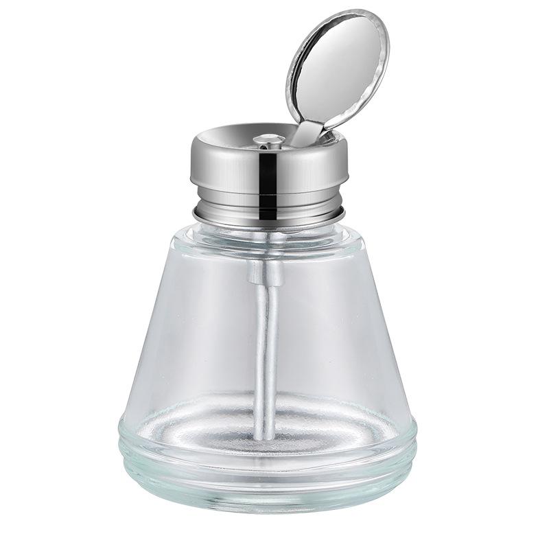 Nail Storage Refillable Glass Bottles Empty Liquid Press Pump Dispenser Nail Art Polish Remover Cleaner Makeup Manicure Tools