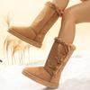 Ladies Snow Boots Classic Style with Fur Insulation and Horn Buttons High-calf Boots