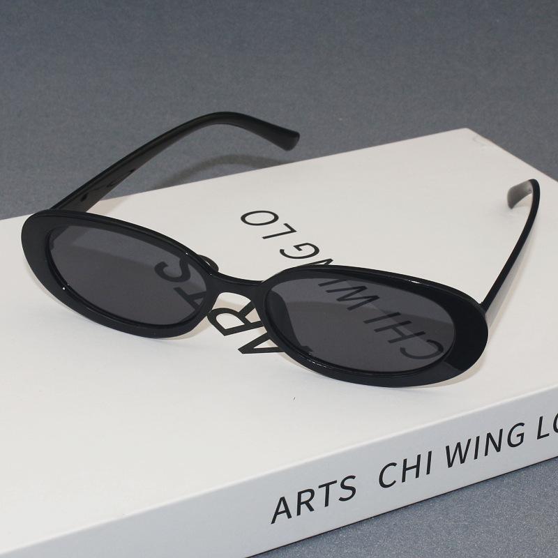 Vintage Women Small Frame Oval Shaped Sunglasses Outdoor Travel Beach Holiday Sun Glasses Uv Protection Fashionable Shade Eyewea