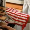 2pcs/set Polka Dot Heat-Resistant Oven Mitts Anti-Scald Stripe Kitchen Gloves Comfortable Grip Hanging Loops Baking Gloves