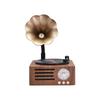 Retro Wood Grain Bluetooth Vinyl Speaker with Rotating Design