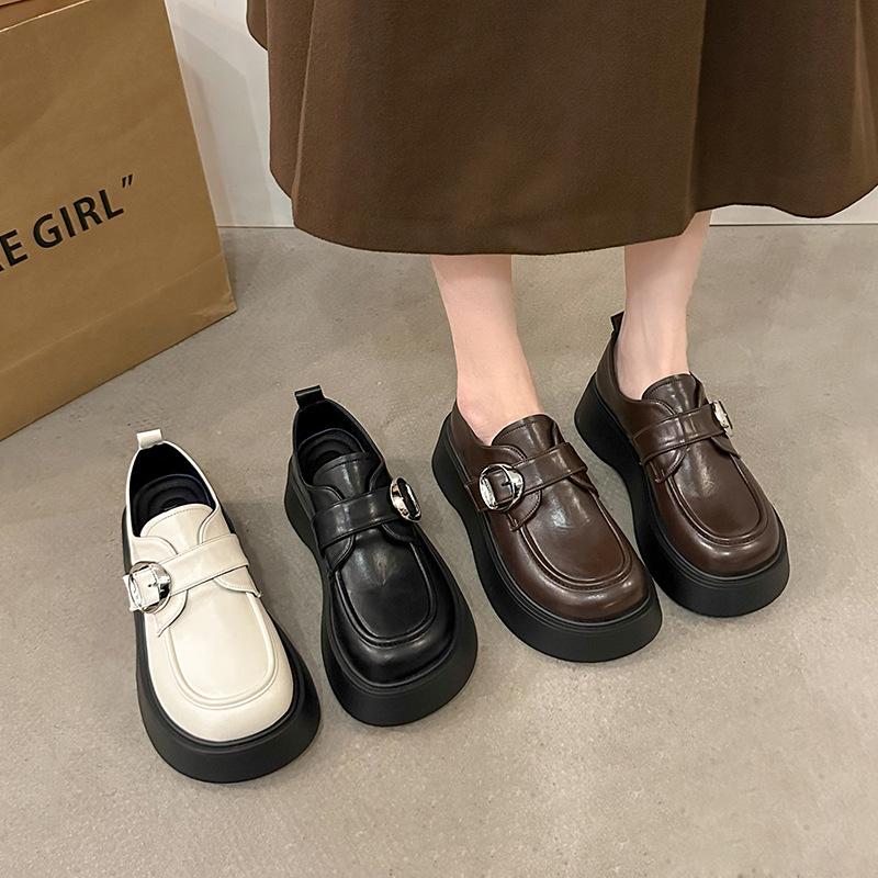 Thick-soled British Style Jk Uniform Small Leather Shoes Women's 2025 New Spring and Autumn Versatile Loafers Popular Big Head Single Shoes