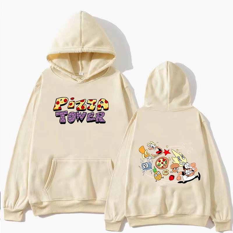 Pizza Tower Neues Logo Pullover Hoodies Merch Herren Damen Sweatshirts Harajuku Streetwear Lustige Kleidung