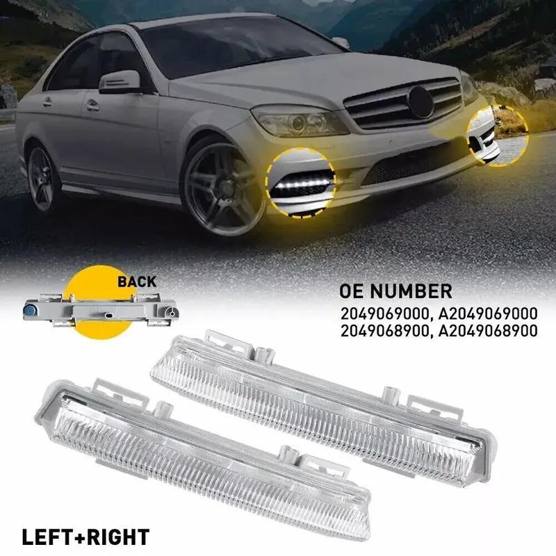 2x For Mercedes Benz W204 S204 C250 C230 C300 C350 W212 E350 E400 E550 SLK Class R172 LED DRL Fog Lights Daytime Running Lamp