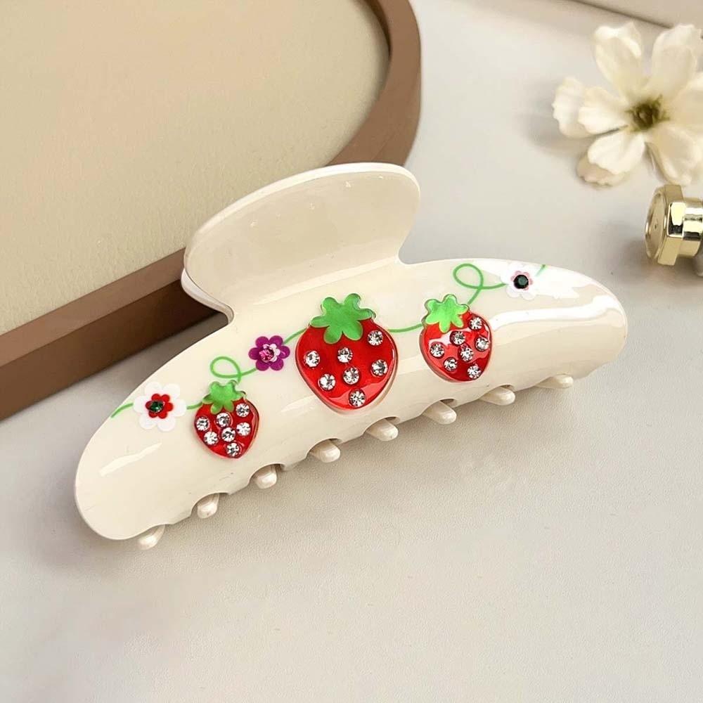 Blume Frauen Haifisch-Klammer Koreanischer Stil Acryl Haar-Kralle Strassstein-inlay Haar-Kralle Weiblich