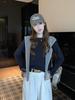 Autumn Korean Color-Block Striped Shawl & T-Shirt Women's College Style Top