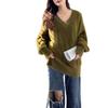 Women's High-End Korean Style V-Neck Pullover: Autumn/Winter Mink Velvet Knit Sweater