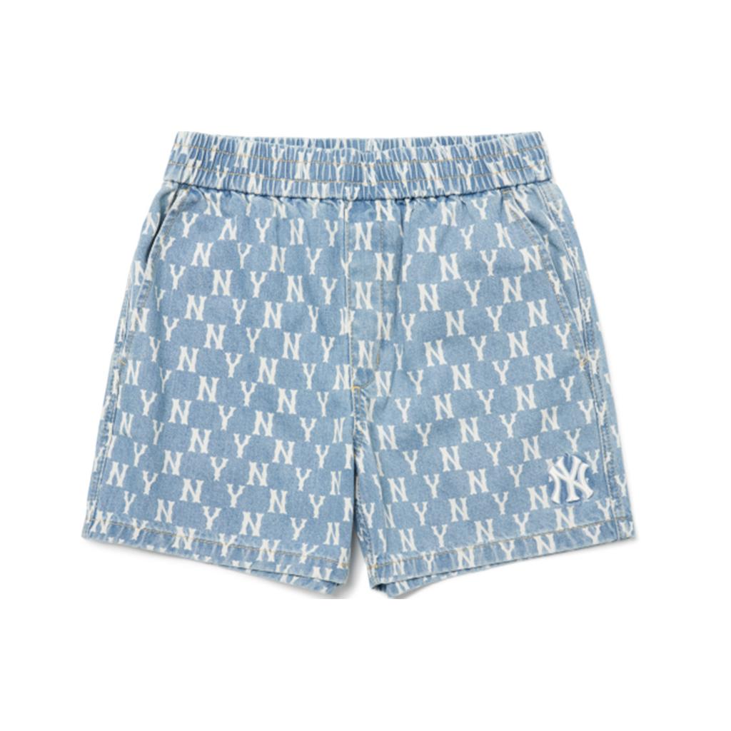 New MLB New York Yankees Denim Shorts Unisex Light Blue 3ADPM4023-50BLL