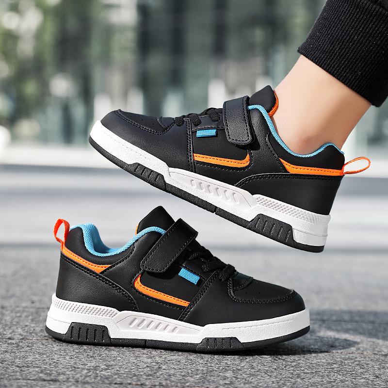 Children's Fashion Trend Velcro Thick Soled Casual Board Shoes Outdoor Casual Sports Shoes White Shoes