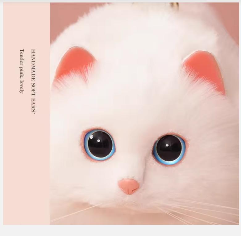 One Shoulder Bag Female Design Small Man Messenger Bag Versatile Hand Made Autumn and Winter Plush Cute Cat Bag