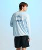 Leijibi [Set] Airfresh String Long Sleeve Rash Guard + Swim Shorts Set W Sky Blue