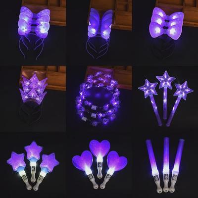 Čelenka Purple Star Love Glow Stick pro dětská vystoupení a koncerty