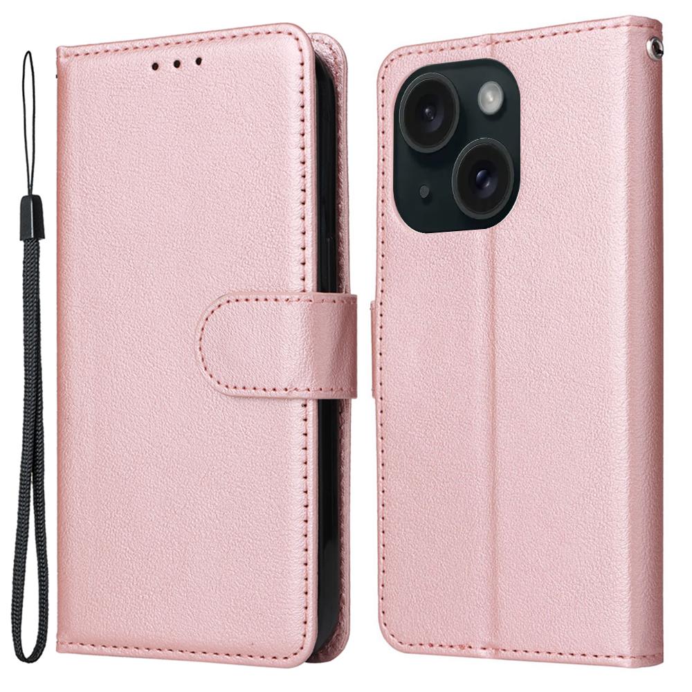 For iPhone 15 Magnetic Closure Flip PU Leather Phone Stand Cover Wallet Cell Phone Case