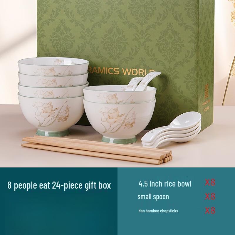 Ru Han 24-Piece Chinese Ceramic Dinnerware Set