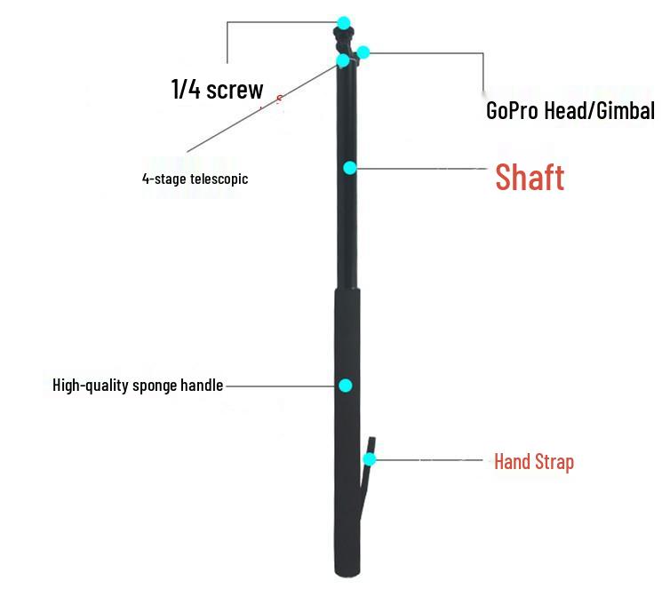 94CM Portable Aluminum Alloy Tripod Selfie Stick with Eccentric Aviation Metal Crossbar