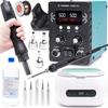 Stacja Lutownicza 2W1 Techrebal 8586 + Myjka Ps-06A + 5 Grotów + Alkohol + Drut Miedziany