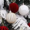 12PCS 6CM Velvet Christmas Ornaments Balls, Flocked Christmas Tree Ball Hanging Ornaments Shatterproof Xmas Bulbs For Christmas Tree