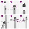 Embedded Fence Post Set 13 Pcs Silver