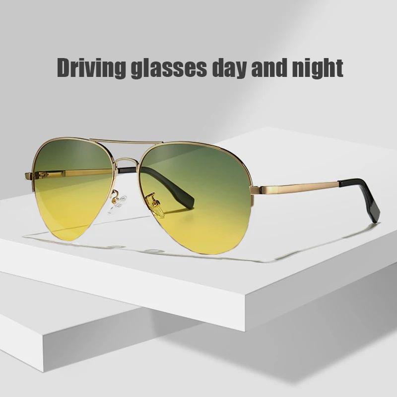 Fashion Gradient Sunglasses for Men Big Frame Sun Glasses Day Night Driving Glasses Unisex Outdoor Driving Glasses