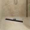 Shower Drain with Glass Cover Black 70 cm Stainless Steel 304