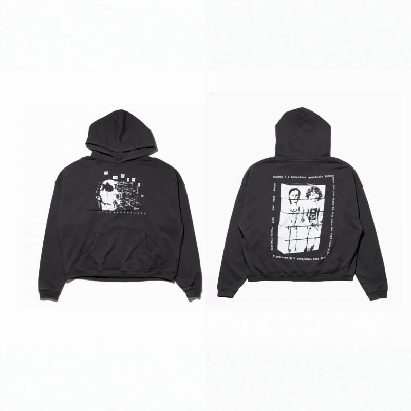 Felpa con Cappuccio Grafica Vintage ERD Uomo Donna Oversize Streetwear Felpa Autunno Casual