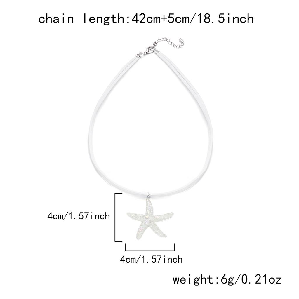 Statement Large Resin Starfish Pendant Necklace For Women Trendy Summer Beach Vacation Charm Neck Clavicle Chain Boho Jewelry