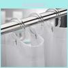 Transparent Shower Curtain Hooks C-shaped Set Of 12 Clear Plastic Hooks