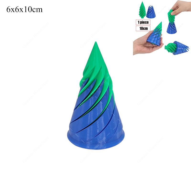 3D Printed Spiral Cone Impossible Pyramid Passthrough Fidget Toys Kids Sculpture Pass Through Vortex Thread Decompression Dolls