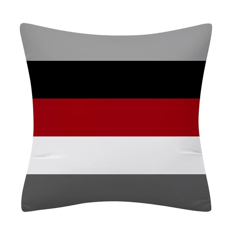 Geometric Red and Black Wave Decorative Pillowcase Car Ornaments Office Living Room Sofa Home Pillowcase