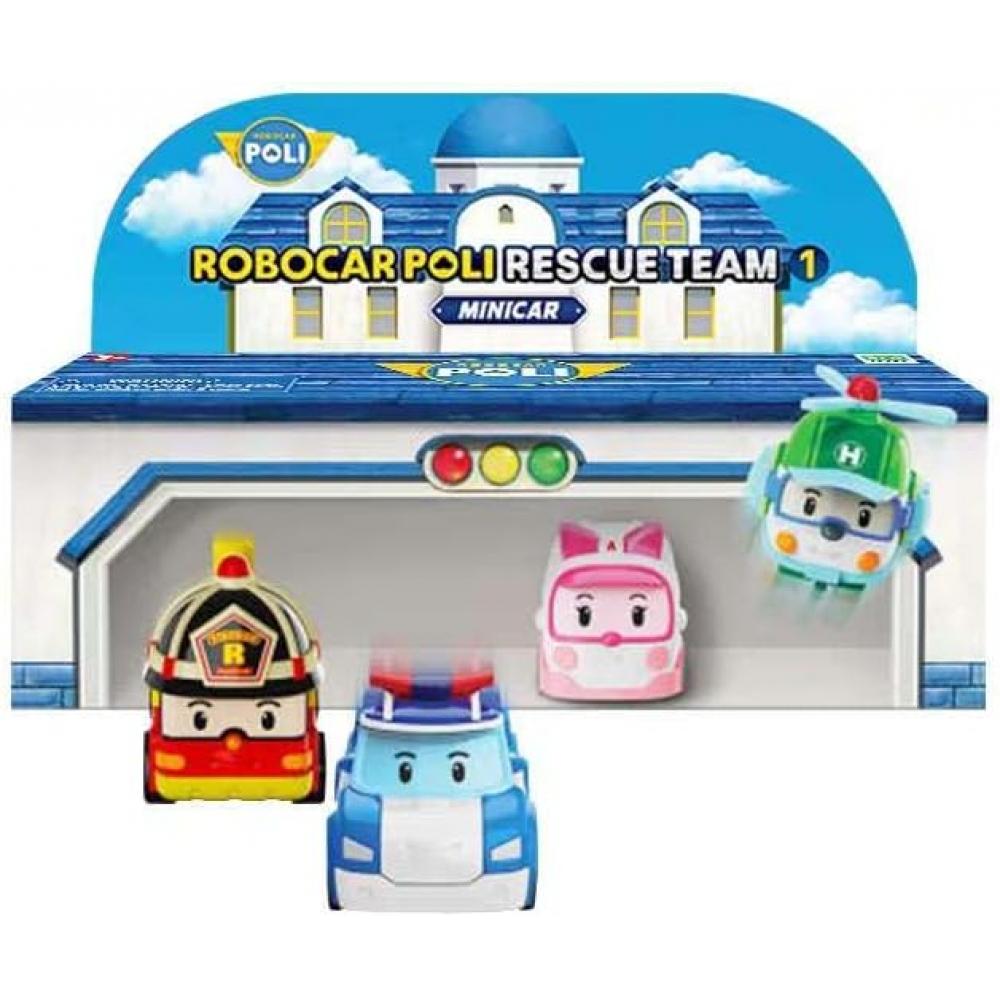 РобоКар Поли Мини Автомобиль Набор Транспортных Средств  Эмбер   Поли   Хелли   Рой
