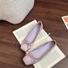 Inner Height Increase 3CM Apricot Gentle Evening Shoes Women's Shoes 2025 New Spring and Summer Red Satin Ballet Shoes