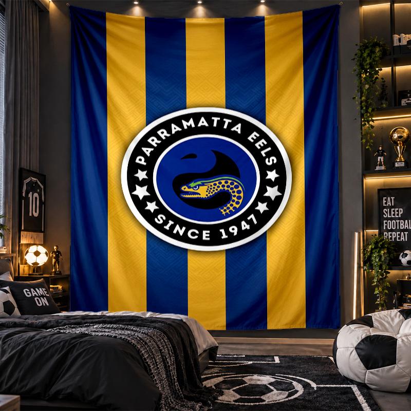 Wall Hanging Tapestry Parramatta Eels Print Cloth for Living Room Bedroom Home Decor