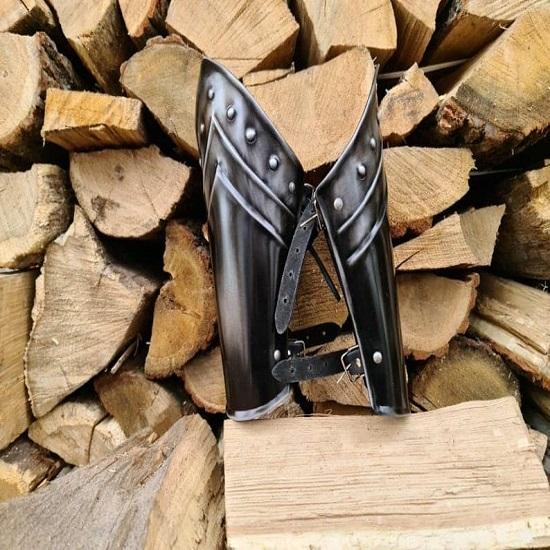 Viking Metal Armor, Barbarian Cosplay, Viking Bracer Costume, Fantasy Arm Protection, Medieval Steel Bracers, Lerp Armor