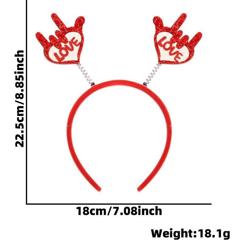 1 Valentine's Day Love Themed Headband for Valentine's Day Party Romantic Outfit with Love Elements and Diverse Design Styles