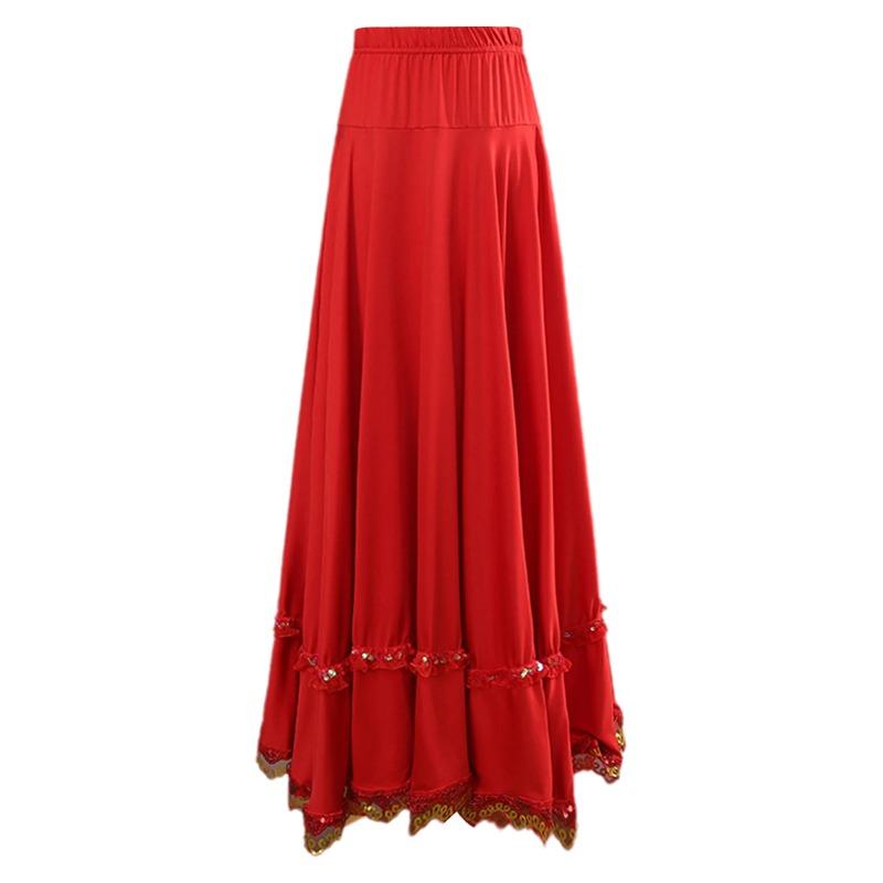 Damen Standard Flamenco Tanzröcke Lyrische Standard Fließende Maxiröcke Ballett Klassisch Ethnische Tanzaufführung Kostüme