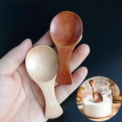 Mini-Löffel aus natürlichem Holz, Schaufel für Tee, Kaffee, Gewürze, Salz, Gewürze, Zucker, Eislöffel