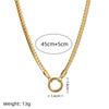 Yori Basic DIY Paperclip Snake Bone Chain Necklace PVD Plated Golden Waterproof Polished High Quality DIY Jewelry