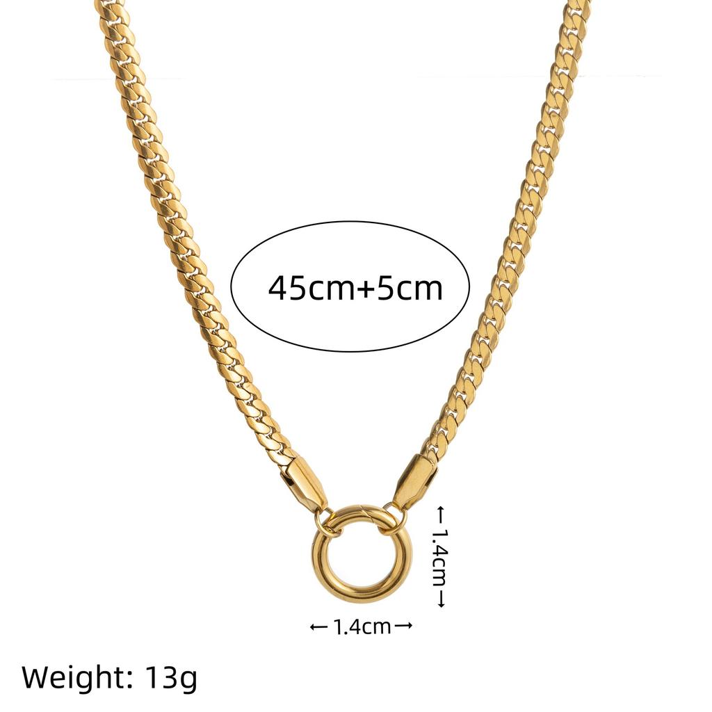 Yori Basic DIY Paperclip Snake Bone Chain Necklace PVD Plated Golden Waterproof Polished High Quality DIY Jewelry