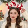 Snowflake Antler Hairband Red Velvet Holiday Headwear Simple Christmas Reindeer Headband  Party