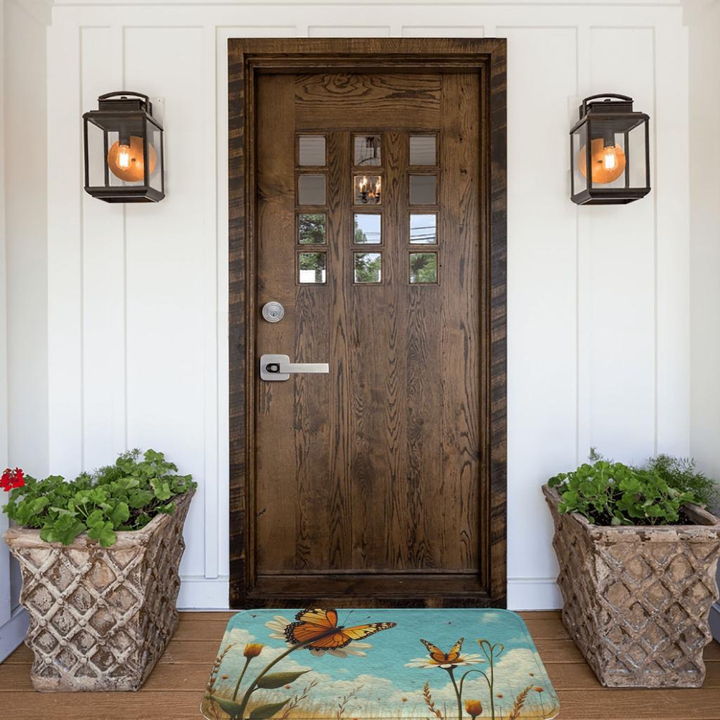 1 ks Kuchyňský koberec Butterfly Bloom Haven Protiskluzová rohožka ke dveřím Pop design Koupelnový kobereček Koberec pro Domov K umyvadlu Prádelna Dekor