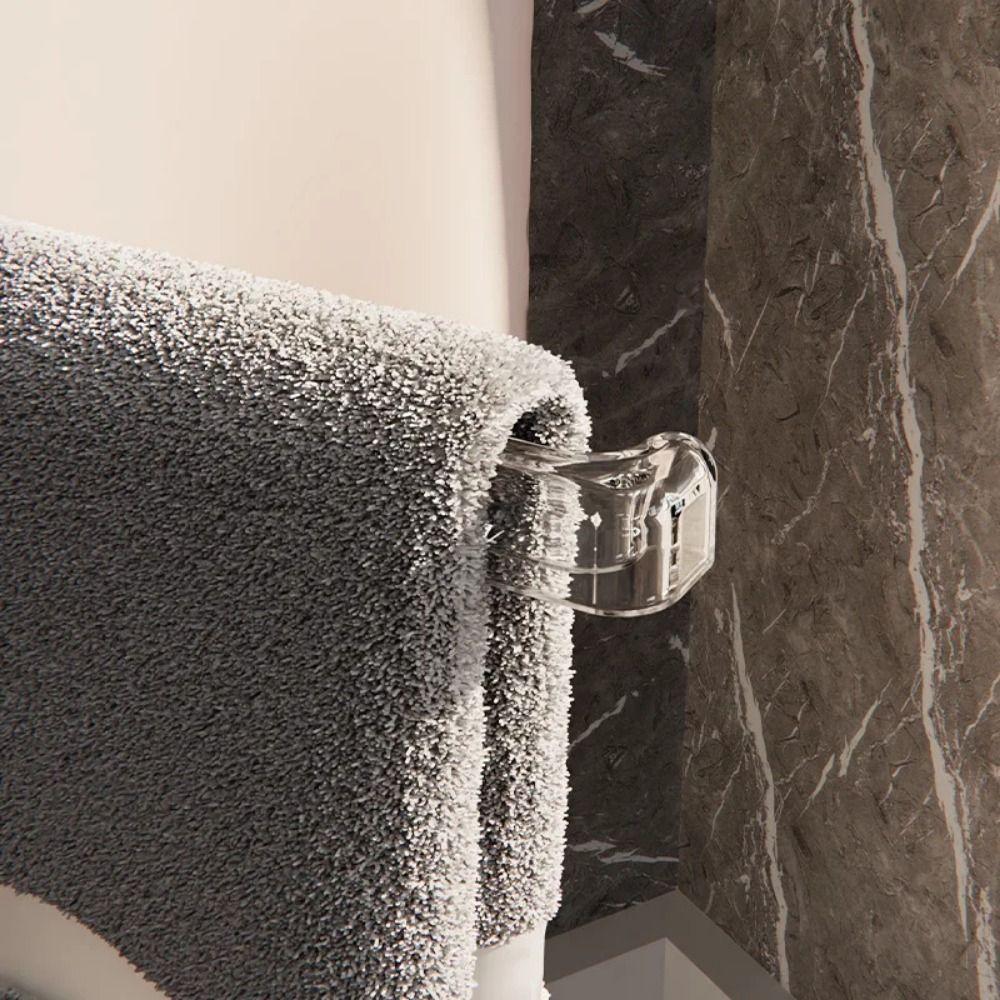 Rotating Suction Cup Towel Rack Multi-poles Hanging Towel Holder Durable Clear Clothes Hanger  Home