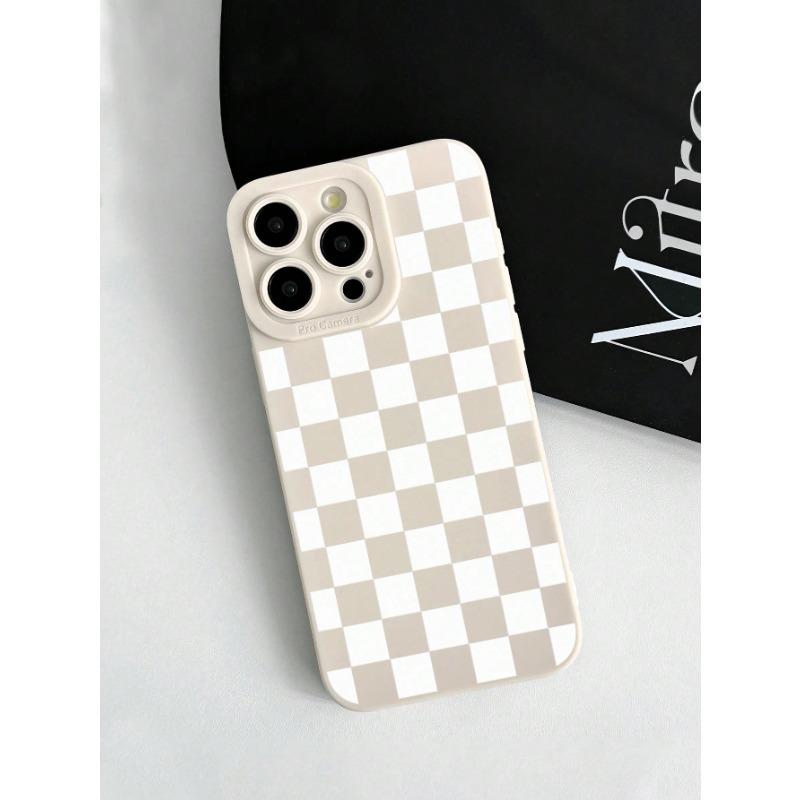 Black and White Checkered Pattern Phone Case Suitable for iPhone 16 15 14 13 12 11 Pro/Max/Plus Shockproof Back Cover