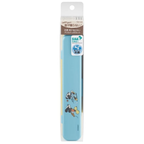 Skater Antibacterial Silent Trio Set (Chopsticks, Spoon, Fork) Disney Mickey Modern Comic, Made In Japan, TAC1AG-A