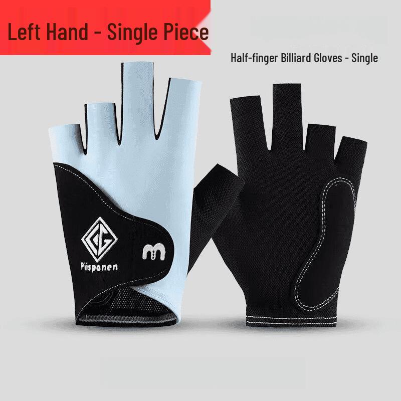 Men's Pink Fingerless Billiards Glove - Non-slip, Breathable, Stylish Three-finger Design, Blue Model