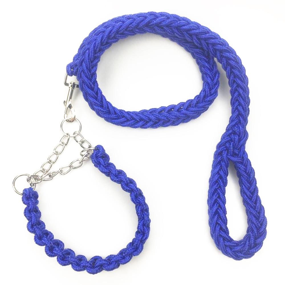 Eight-Strand Braided Dog Collar and Leash Set with Bone Chest Strap by Shuangyu Pets