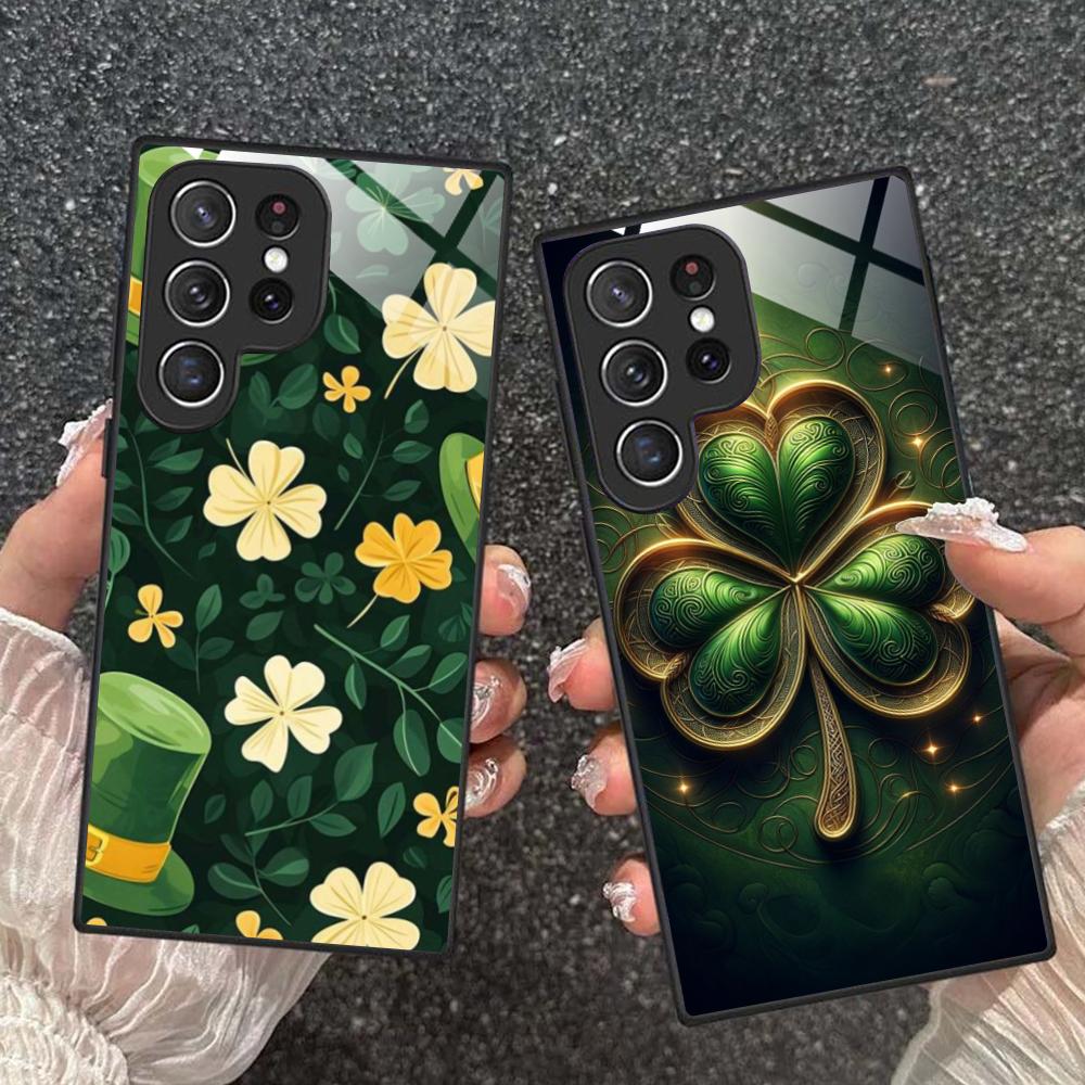 Saint Patrick's Day Mobile Phone Case for Samsung Galaxy A56 55 54 53 52 51 36 35 34 23 16 15 5G Glass Colorful Cover Smartphone