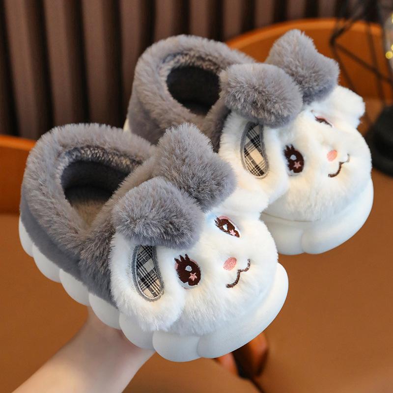 Children's Slippers for Women, Winter Women, Boys, Rabbits, Cute Soft Soled Warm Home, Anti Slip Baby Fur Shoes