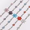 2026 New Korean Light Luxury Trendy Diamond-Inlaid Five-Petal Flower Branch Leaf Women's Bracelet Creative Versatile Flower