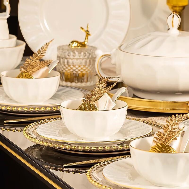 Mode Lanca European Gilded Ceramic Tableware Set